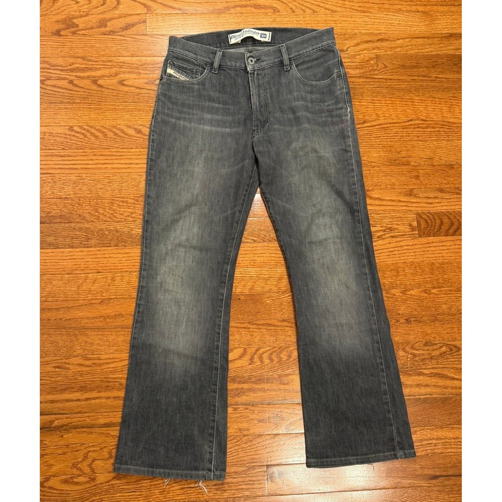 Diesel Fanker Jeans Fits Mens 30x28 Gray Fade Slim Bootcut Stretch Denim Italy